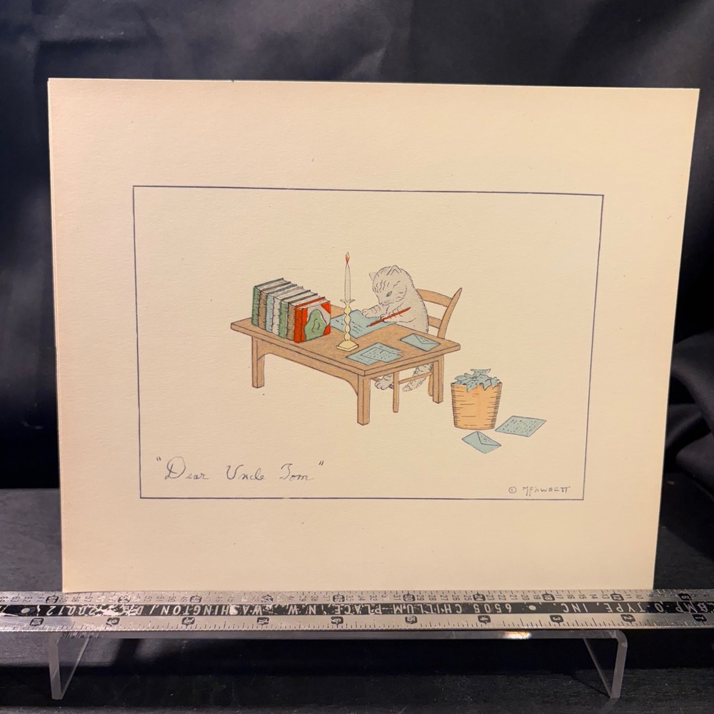 Vintage M Fawcett Dear Uncle Tom Kitten Writing Letter Art Print 8x10